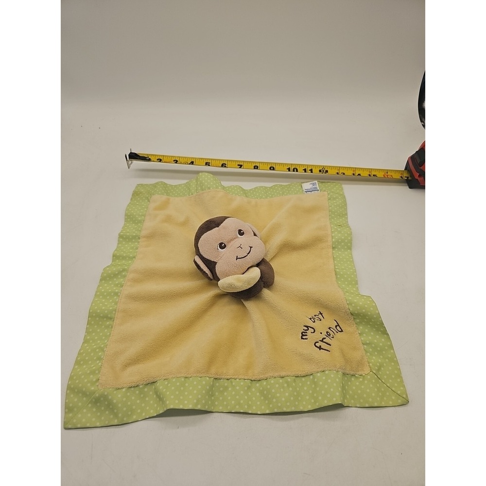 Garanimals Monkey Lovey My Best Friend Yellow Security Blanket 14x14